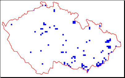 Rozšíření na území České republiky.