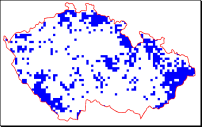 Rozšíření na území České republiky.