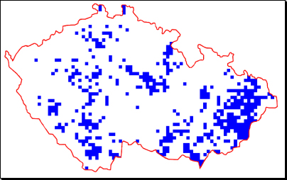 Rozšíření na území České republiky.