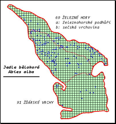 Monitoring výskytu Abies alba ve Fyt69 a Fyt91.